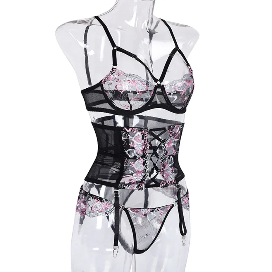 New Women's Underwear Sets Sexy Sets Bra Ladies Romantic Lingeries for Woman Lingerieset Dames Ensemble Lingeries Femmes Below