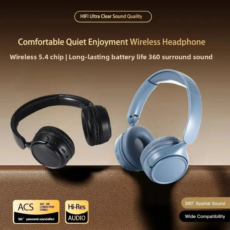 Bluetooth 5.4 Wireless Headphones Hi-Fi Lossless Sound 30H Playtime Over-Ear Headsets for Music Gaming Travel