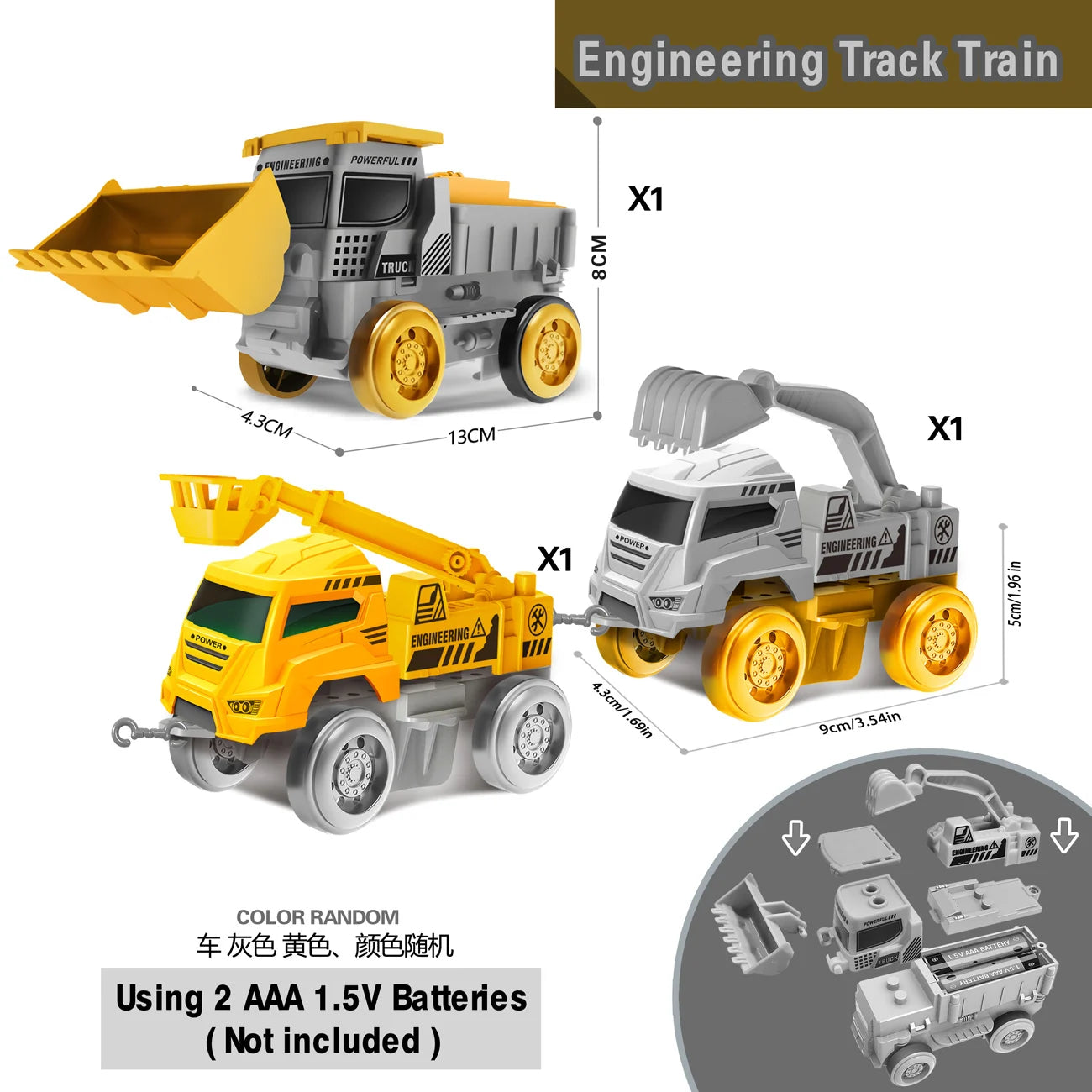 Magic Climbing Engineering Electric Track Toy Car Train Toys for Boys - Kids Educational Toys for Children Birthday Gift Idea
