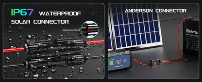 30A Solar Charge Controller 12V 24V, Bateria Power PWM Intelligent Plug and Play Portable Solar Regulator, LCD Display