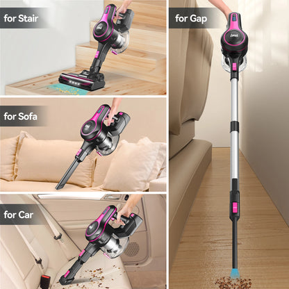 INSE N5T Cordless Vacuum Cleaner, 25Kpa 1.2L Large Dustbin, 6 in 1 Handheld Vacuum for Household Cleaning