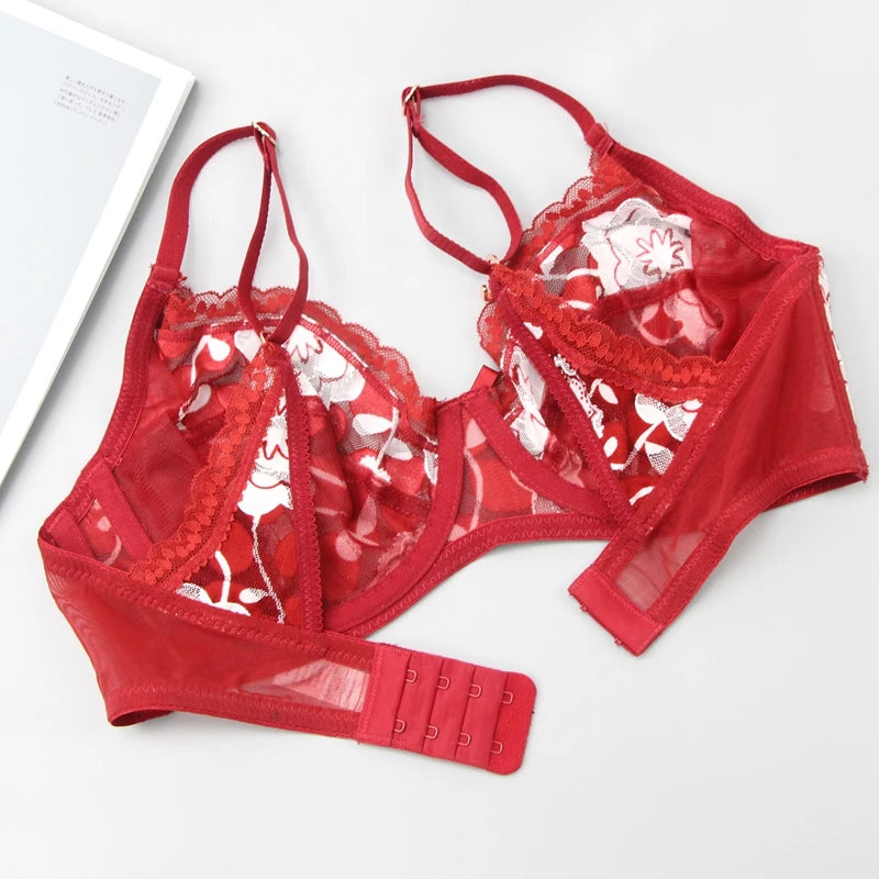 2022 New Sexy Bra Sets For Womens 34/75 36/80 38/85 40/90 42/95 BCDE Cup Large Size Lingerie Embroidery Push Up Ladies Underwear