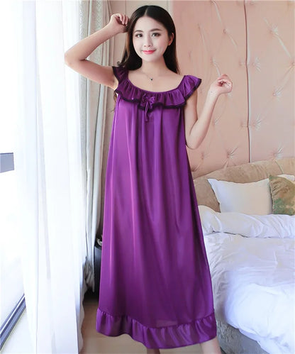 Hot Women Night Gowns Sleepwear Nightwear Long Sleeping Dress Luxury Nightgown Women Casual Night Dress Ladies Home Dressing Z79