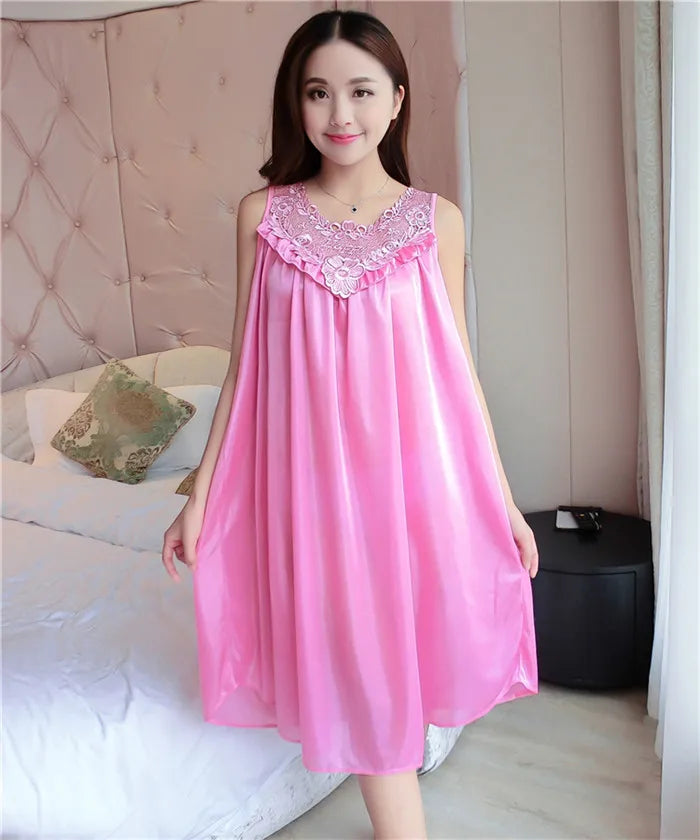 Hot Women Night Gowns Sleepwear Nightwear Long Sleeping Dress Luxury Nightgown Women Casual Night Dress Ladies Home Dressing Z79