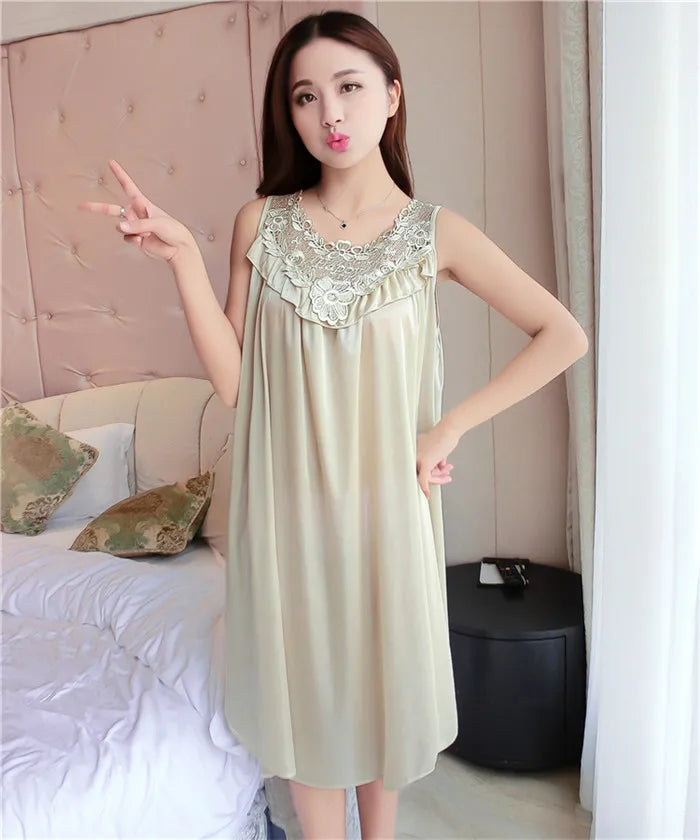 Hot Women Night Gowns Sleepwear Nightwear Long Sleeping Dress Luxury Nightgown Women Casual Night Dress Ladies Home Dressing Z79