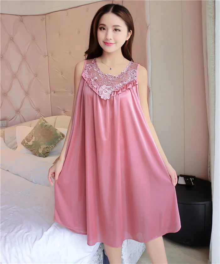 Hot Women Night Gowns Sleepwear Nightwear Long Sleeping Dress Luxury Nightgown Women Casual Night Dress Ladies Home Dressing Z79