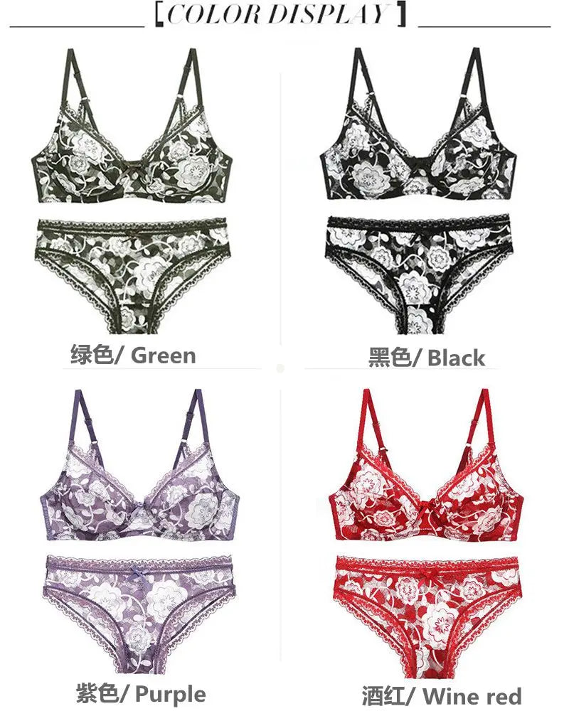 2022 New Sexy Bra Sets For Womens 34/75 36/80 38/85 40/90 42/95 BCDE Cup Large Size Lingerie Embroidery Push Up Ladies Underwear