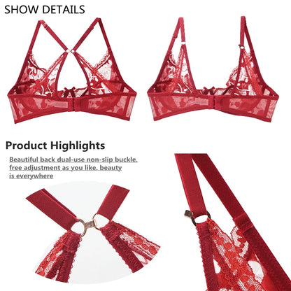 2022 New Sexy Bra Sets For Womens 34/75 36/80 38/85 40/90 42/95 BCDE Cup Large Size Lingerie Embroidery Push Up Ladies Underwear