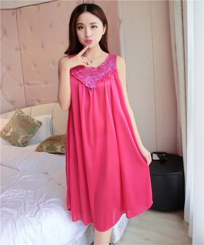 Hot Women Night Gowns Sleepwear Nightwear Long Sleeping Dress Luxury Nightgown Women Casual Night Dress Ladies Home Dressing Z79