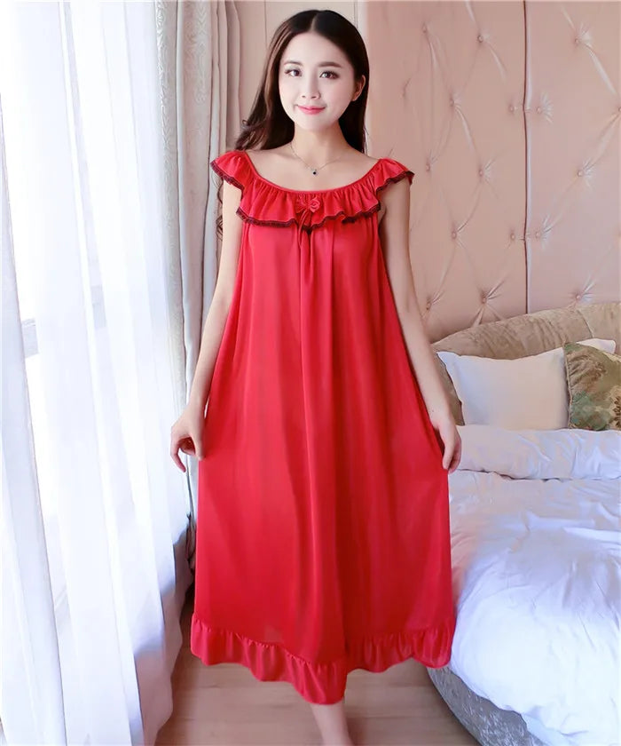 Hot Women Night Gowns Sleepwear Nightwear Long Sleeping Dress Luxury Nightgown Women Casual Night Dress Ladies Home Dressing Z79