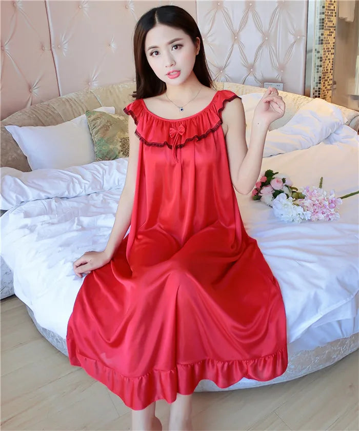 Hot Women Night Gowns Sleepwear Nightwear Long Sleeping Dress Luxury Nightgown Women Casual Night Dress Ladies Home Dressing Z79