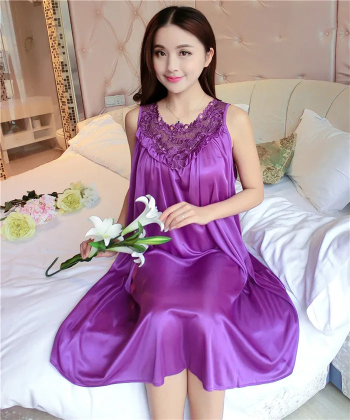 Hot Women Night Gowns Sleepwear Nightwear Long Sleeping Dress Luxury Nightgown Women Casual Night Dress Ladies Home Dressing Z79