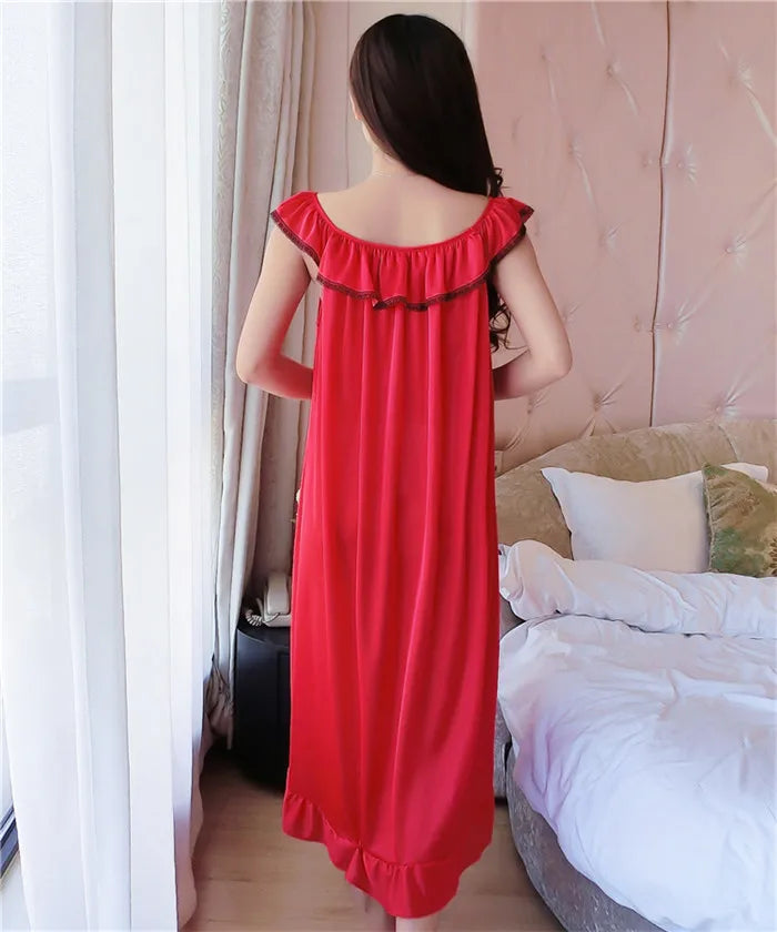 Hot Women Night Gowns Sleepwear Nightwear Long Sleeping Dress Luxury Nightgown Women Casual Night Dress Ladies Home Dressing Z79