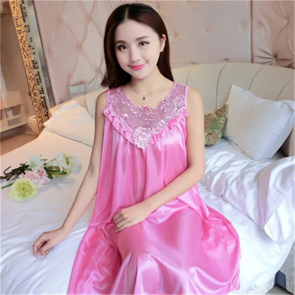 Hot Women Night Gowns Sleepwear Nightwear Long Sleeping Dress Luxury Nightgown Women Casual Night Dress Ladies Home Dressing Z79