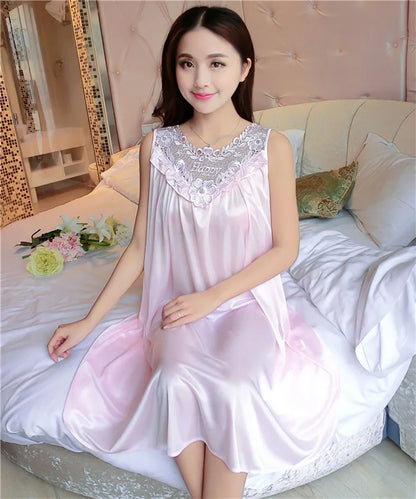 Hot Women Night Gowns Sleepwear Nightwear Long Sleeping Dress Luxury Nightgown Women Casual Night Dress Ladies Home Dressing Z79