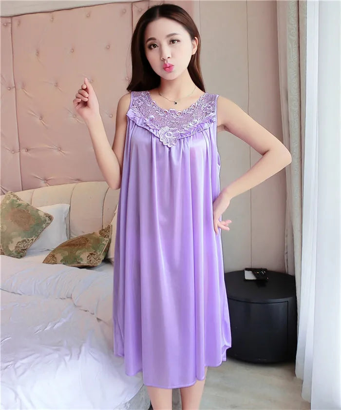 Hot Women Night Gowns Sleepwear Nightwear Long Sleeping Dress Luxury Nightgown Women Casual Night Dress Ladies Home Dressing Z79
