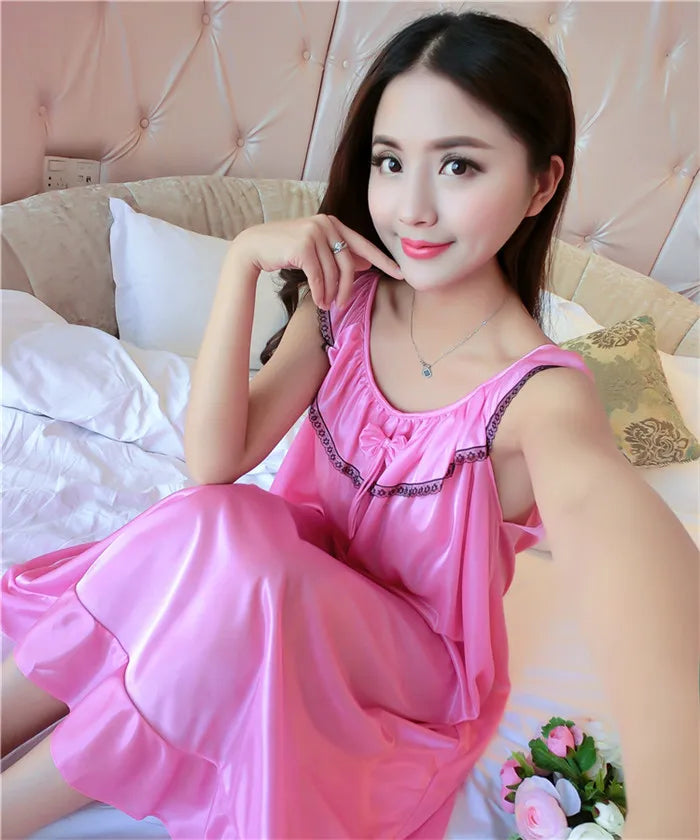 Hot Women Night Gowns Sleepwear Nightwear Long Sleeping Dress Luxury Nightgown Women Casual Night Dress Ladies Home Dressing Z79