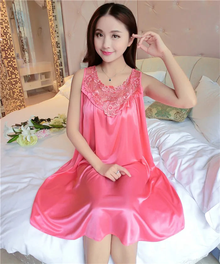 Hot Women Night Gowns Sleepwear Nightwear Long Sleeping Dress Luxury Nightgown Women Casual Night Dress Ladies Home Dressing Z79