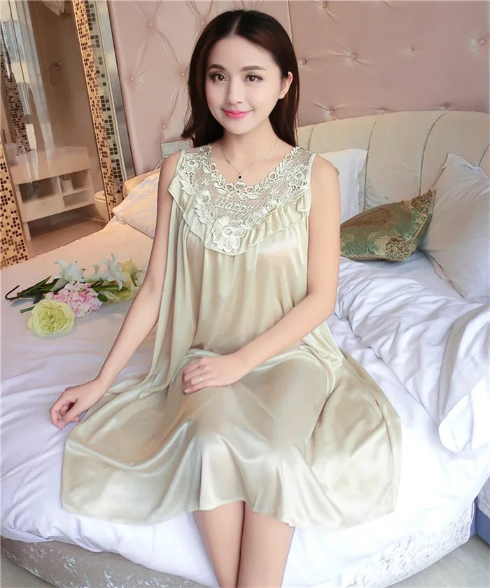 Hot Women Night Gowns Sleepwear Nightwear Long Sleeping Dress Luxury Nightgown Women Casual Night Dress Ladies Home Dressing Z79