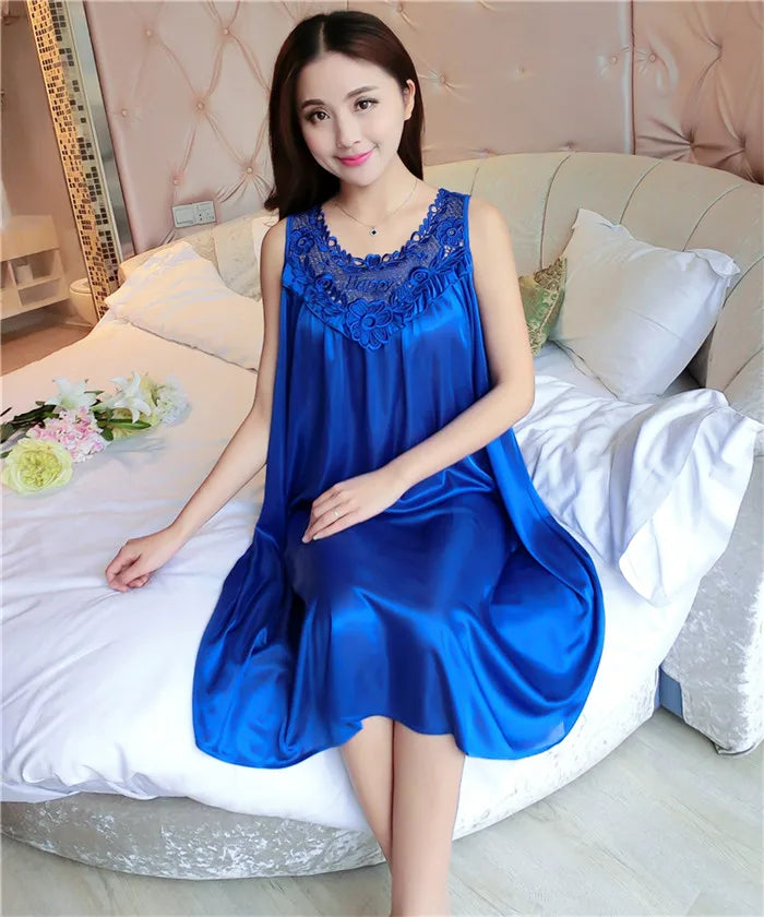 Hot Women Night Gowns Sleepwear Nightwear Long Sleeping Dress Luxury Nightgown Women Casual Night Dress Ladies Home Dressing Z79