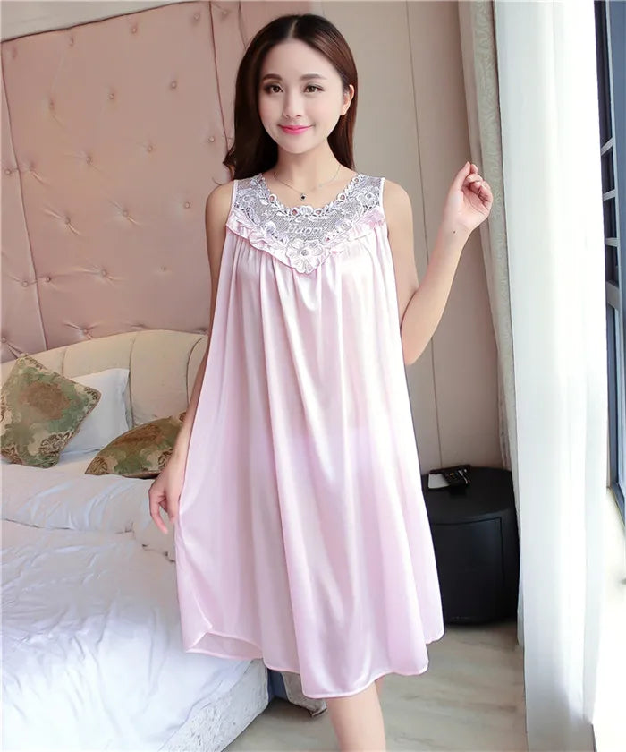 Hot Women Night Gowns Sleepwear Nightwear Long Sleeping Dress Luxury Nightgown Women Casual Night Dress Ladies Home Dressing Z79