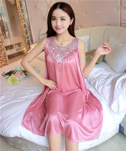 Hot Women Night Gowns Sleepwear Nightwear Long Sleeping Dress Luxury Nightgown Women Casual Night Dress Ladies Home Dressing Z79