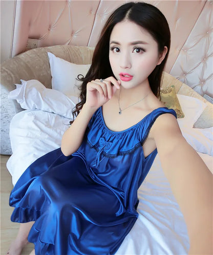 Hot Women Night Gowns Sleepwear Nightwear Long Sleeping Dress Luxury Nightgown Women Casual Night Dress Ladies Home Dressing Z79