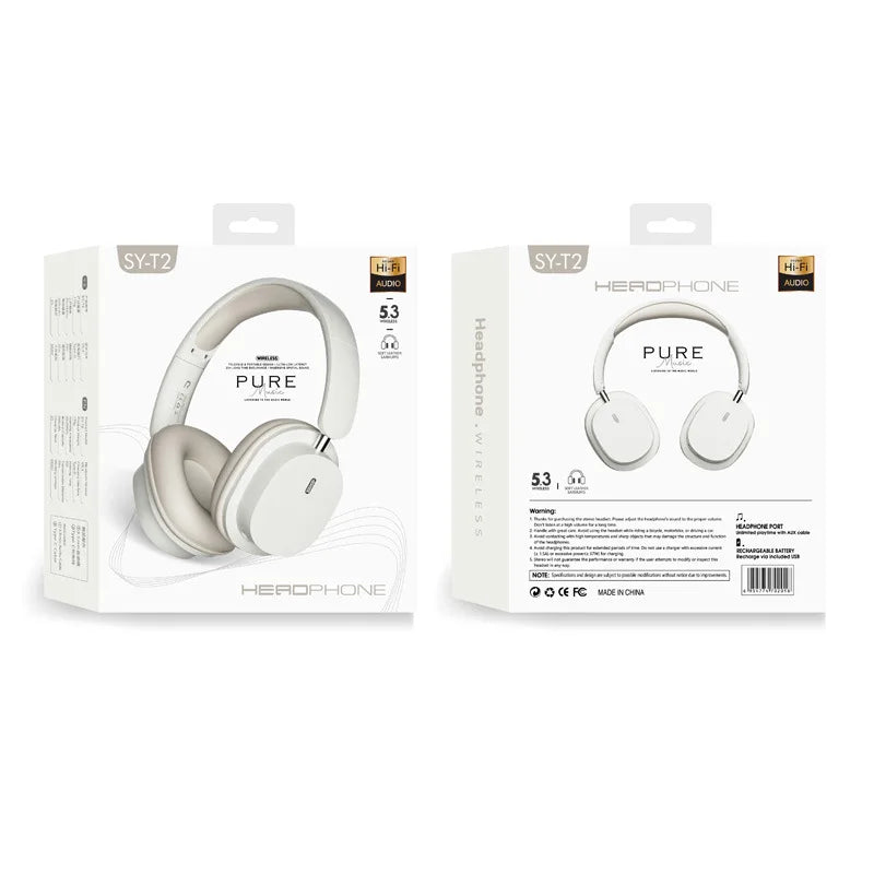 TRSYPHXM 2025 new Head mounted wireless Bluetooth earphones SYT2 large earmuffs HIFI gaming trend fashion portable earphones