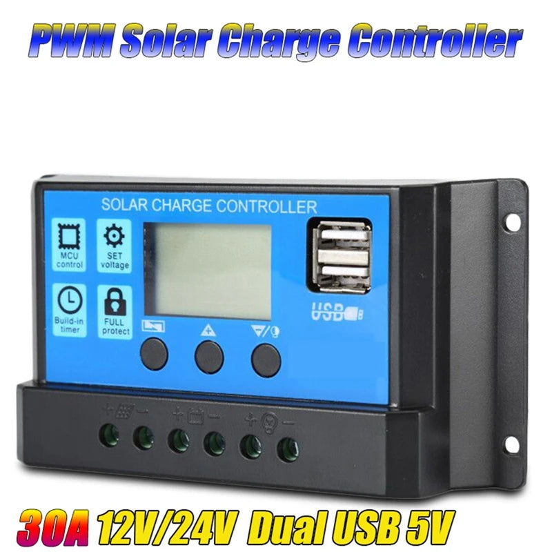 110/220V Solar Power System 18W Solar Panel Battery Charge 30A Controller 6000W 12V 220V Inverter Complete Power Generation Kit