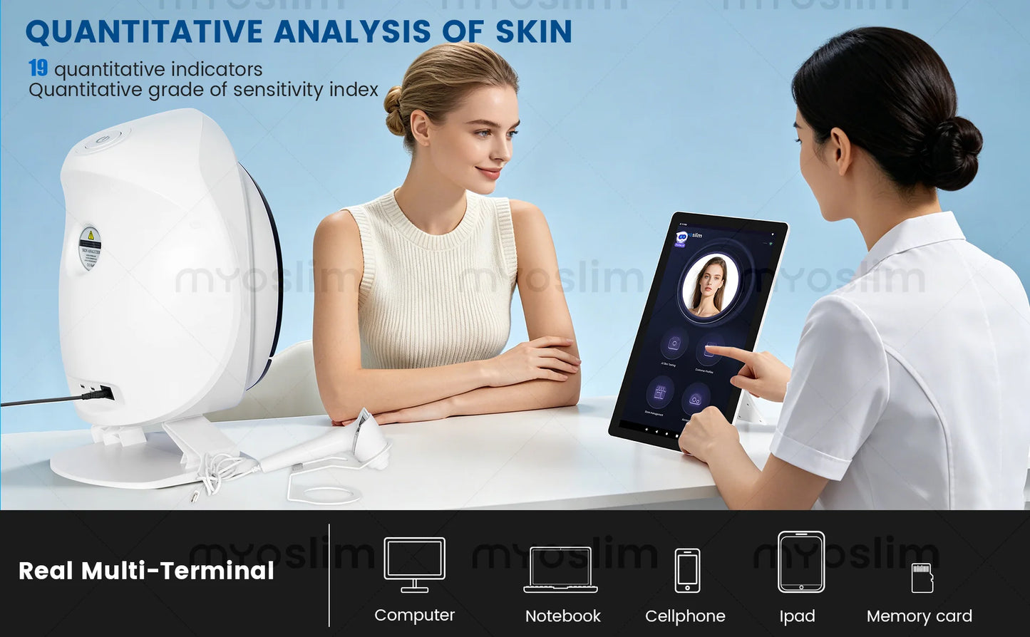 AISIA Q1 3D AI Facial Skin Analyzer Detection Skin Problem Diagnosis 8 Spectrum Professional Analysis Beauty Salon Equipment