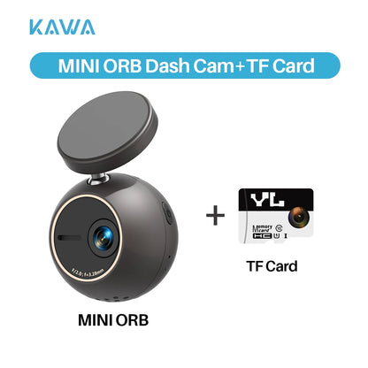 Dash Cam KAWA Tiny Video Recorder 2K Car DVR MINI ORB,Voice Control Car Camera,360° Rotate,180° Video Flip AUTO Dash Camera
