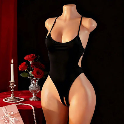 Hot Women Lingerie Sex Babydoll Dress For Sleeping Night Outfits Cosplay  Uniform Lace Up Open Bra Crotchless Underwear Bodysuit