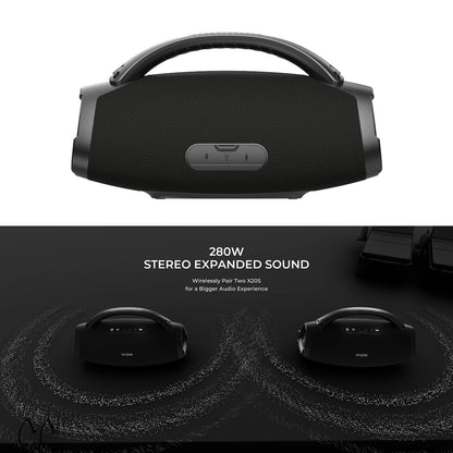 W-KING X20S Bluetooth Speaker w/Strap140W RMS Massive Bass Party Boombox IPX7 Waterproof Speaker Loud Outdoor Portable Sound Box
