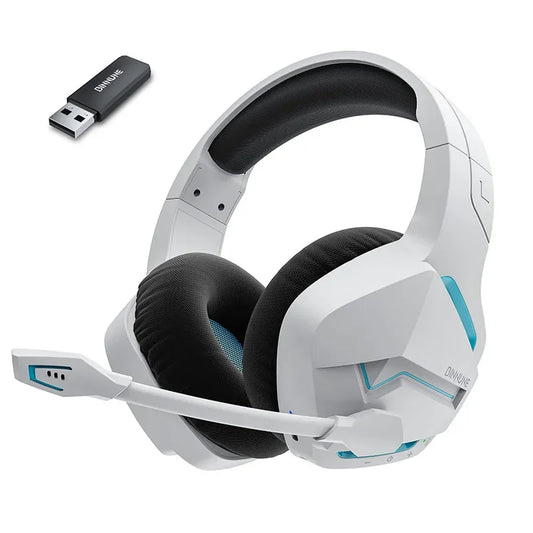 BINNUNE BW01 Wireless Gaming Headset with Mic for PC PS4 PS5 2.4G Bluetooth USB Gamer Headphones with Mic for Laptop Computer