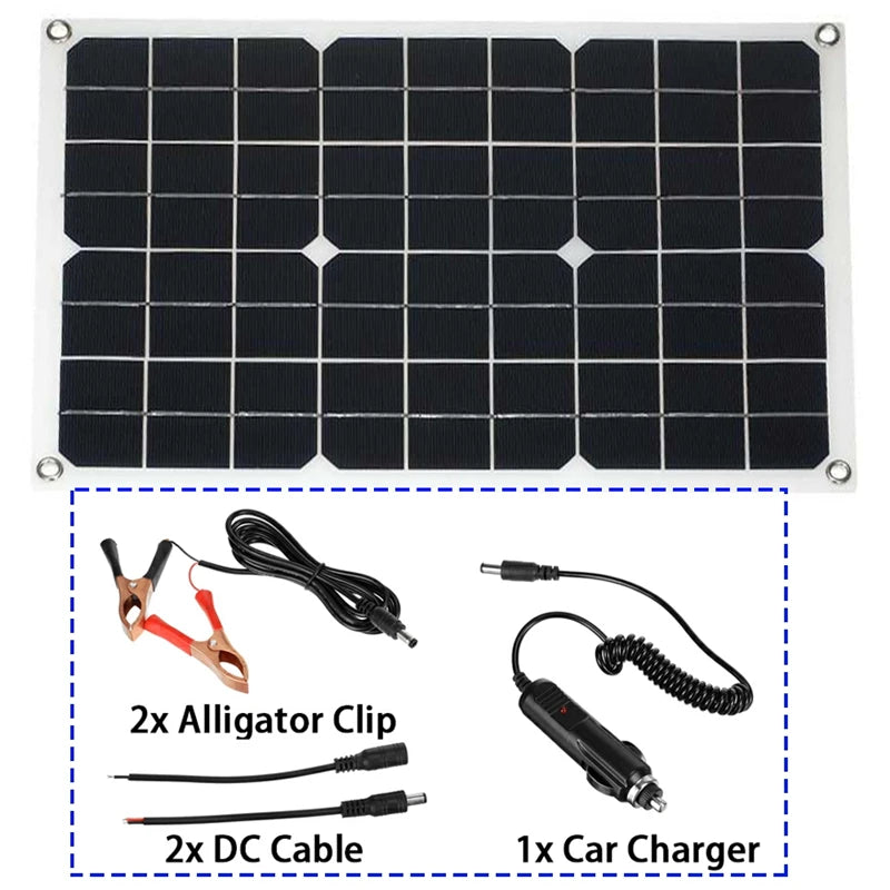 110/220V Solar Power System 18W Solar Panel Battery Charge 30A Controller 6000W 12V 220V Inverter Complete Power Generation Kit