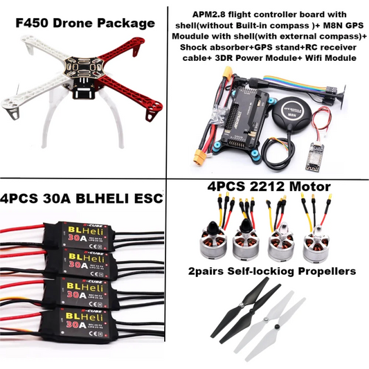 Happy F450 Drone Kit With 450 Frame For APM 4 Axis RC Multicopter Quadcopter Heli Multi-Rotor With Landing Gear