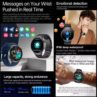 Health Check Body Temperature BT Call Sports Smart Watches For Men 2026