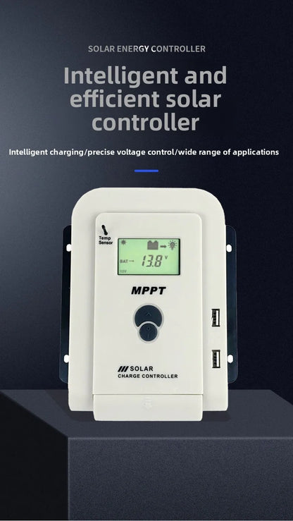 MPPT Solar Charge Controller 10A20A30A40A50A60A Smart LCD Charging 12V24V Auto Photovoltaic Controller Bluetooth