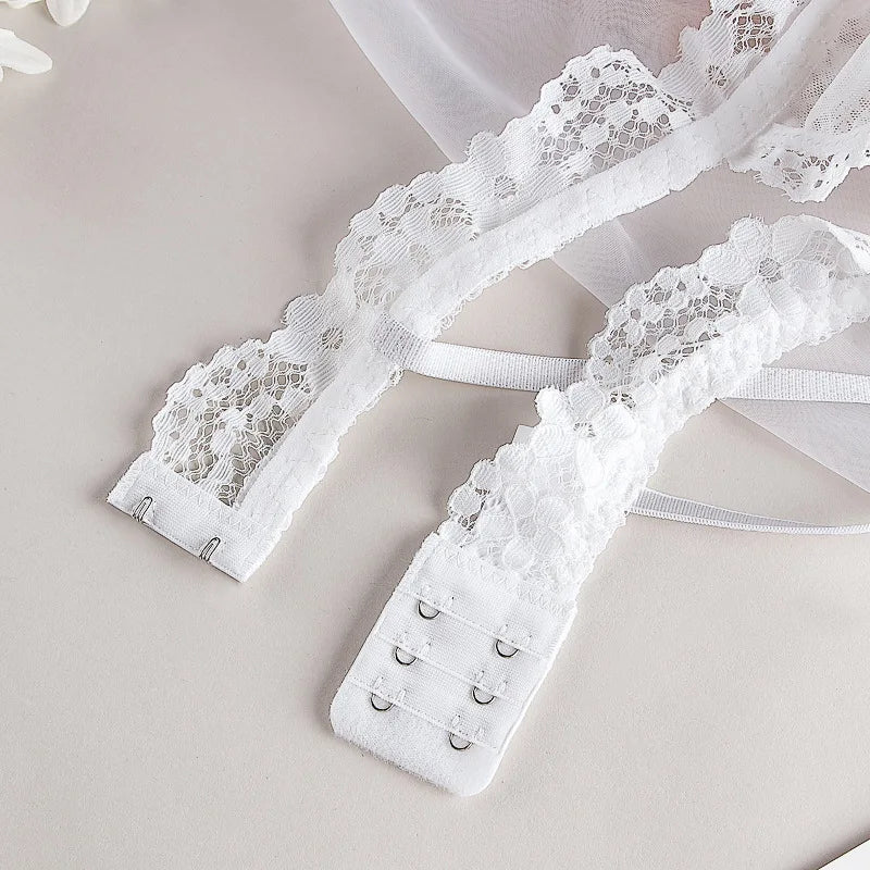 Women's Wireless Lace Bra and Panties Set Sheer Bralette Low Waist Thongs Triangle Cup Sexy Lingerie Set Ladies Underwear S-L
