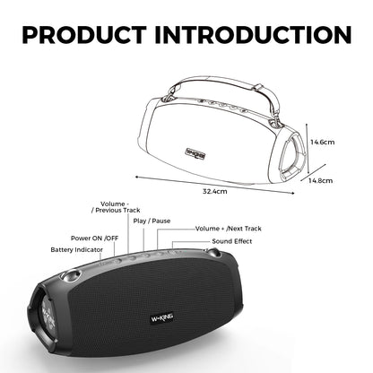 W-KING X10MIC (120W PEAK) 70W Portable Loud Bluetooth Speakers with Wireless Microphone,  Waterproof Outdoor Wireless Bluetooth