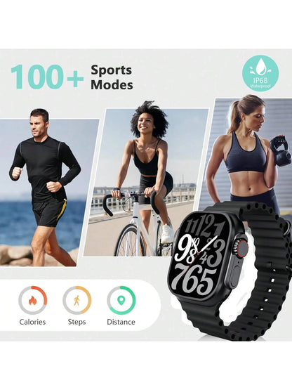 Smart Watches for Men Women with Case and 7 Watch Bands, 2.07" HD Touch