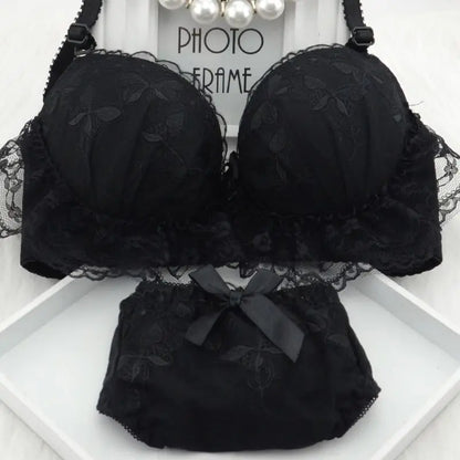 ropa de mujer Bra Set Sexy Lingerie Low Waist Cute Panties Female Bralette Brassiere Soft Wirefree laides Underwear Sets