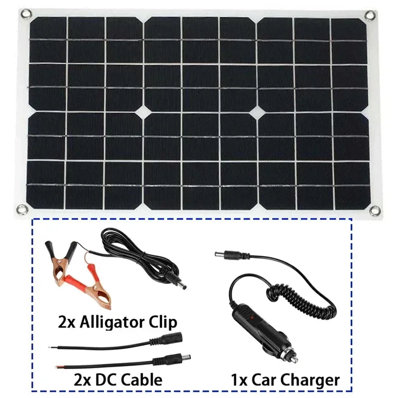 110/220V Solar Power System 18W Solar Panel Battery Charge 30A Controller 6000W 12V 220V Inverter Complete Power Generation Kit