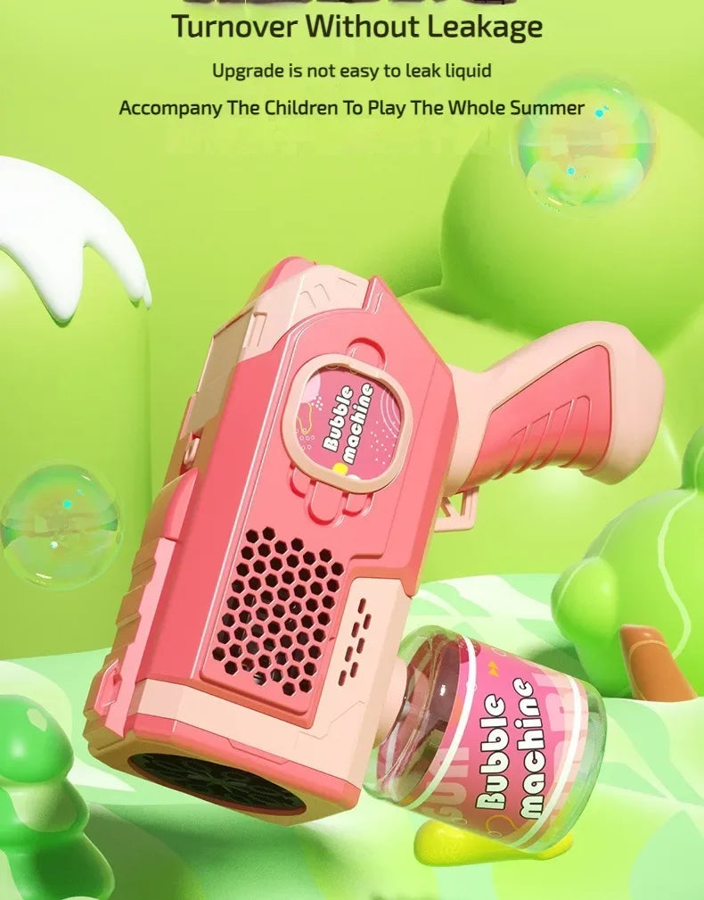 Space Electric Automatic Bubble Machine Bubble Gun Summer Beach Bathing Outdoor Games Children Fantasy Kids Bubble Toy