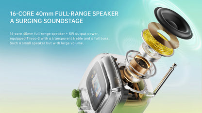 Divoom T-tiivoo-2 Mini small tv portable Radio FM with Adjustable Antenna Vintage Wireless 5.0 Bluetooth Speaker cute gift