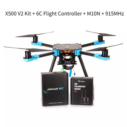 Holybro X500 V2 ARF Kit & Pixhawk 6X 6C Flight Controller & M10N & 433 915MHz 4-axis Drone Power Kit