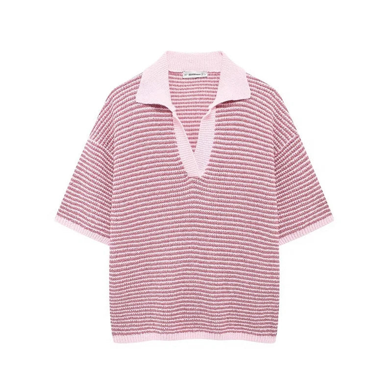 Willshela Women Fashion Two Piece Set Striped Lapel Neck Shirt & Elastic Waist Shorts Chic Lady Women Shorts Sets
