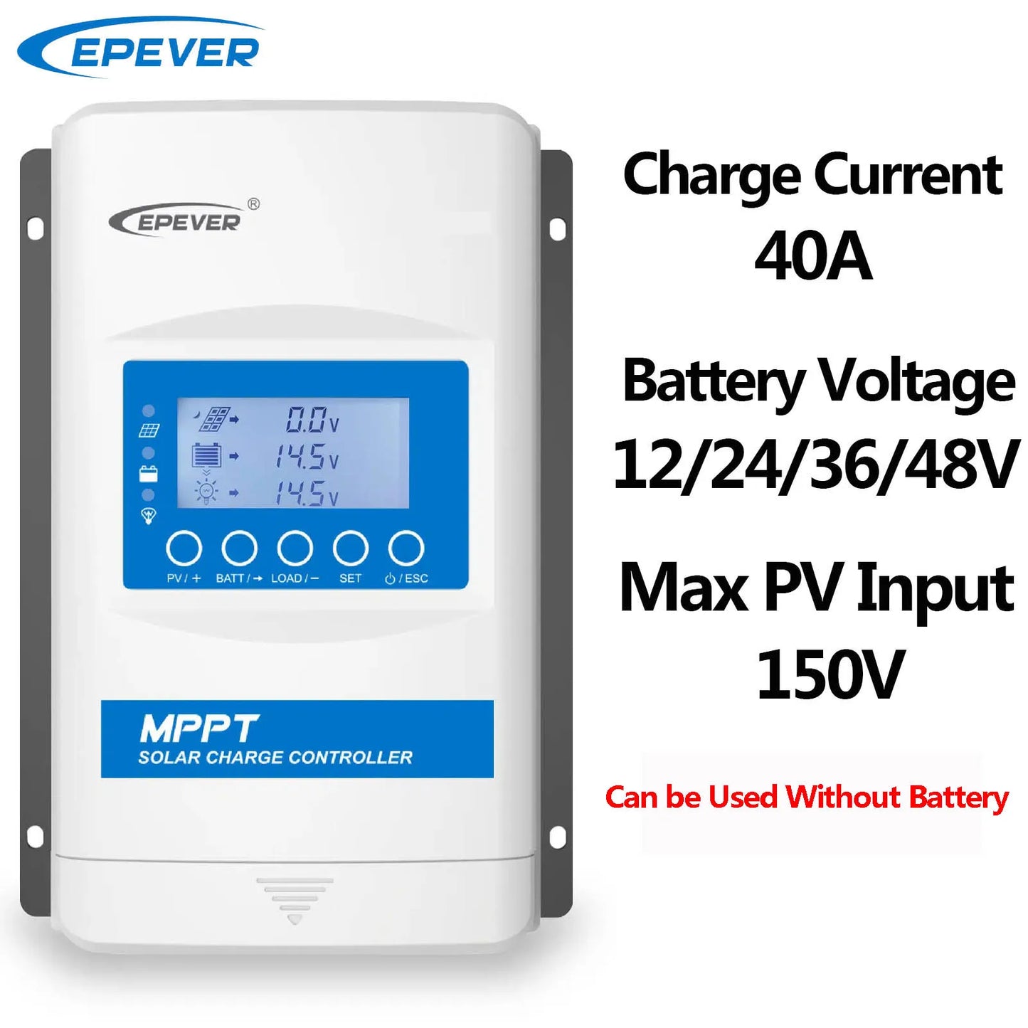 EPEVER XTRA4215NG3BLE XTRA4210G3 Without BLE 40A MPPT Solar Charge Controller Battery 12V 24V Max PV Input 150V