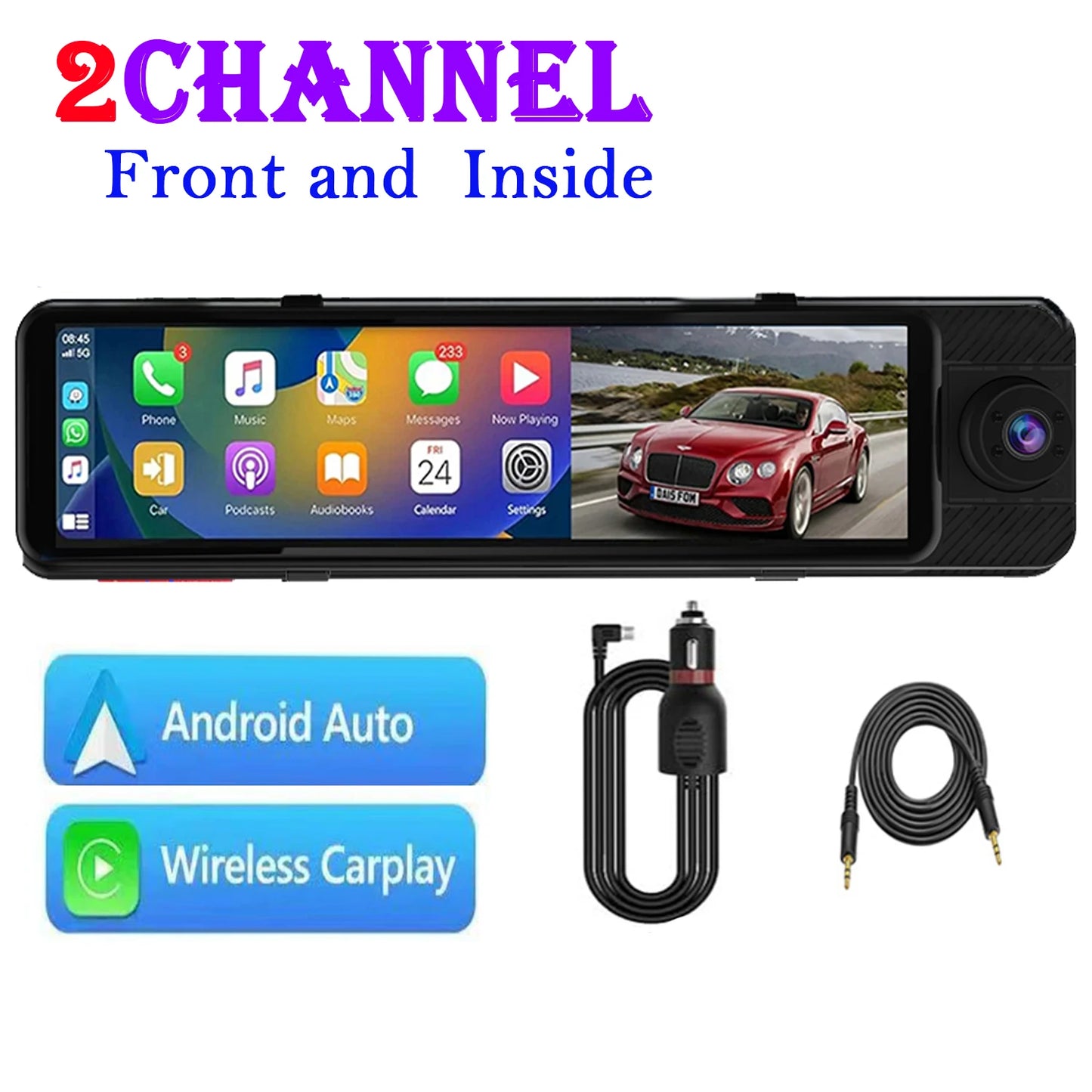 3 Camera Dash Cam 4K Car DVR Front Inside Rear 1080P GPS Tracking Night Vision Video Registrator Dashcam Parking Monitor