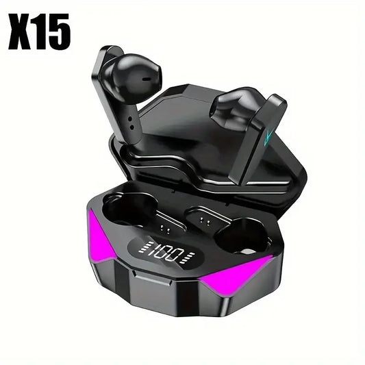 X15 Mechanical Style Touch Control  Wireless Stereo Earphones TWS Bluetooth Earbuds with Battery Display